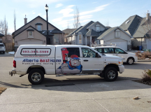 Service vehicle for Alberta Best Home Plumbing & Heating Ltd.
